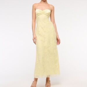 NWT | Abercrombie and Fitch Yellow Lace Maxi Dress